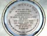 A close-up view of the plaque aboard the battleship USS MISSOURI (BB-63) that commemorates the end of World War II.  The official surrender by Japan took place aboard the Missouri on Sep. 2, 1945, with Shigemitsu Mamoru, representative of the Japanese emperor, signing surrender documents in the presence of Admiral Chester Nimitz, representing the United States Navy, and General Douglas MacArthur, acting as the supreme commander of Allied forces for the ceremony.